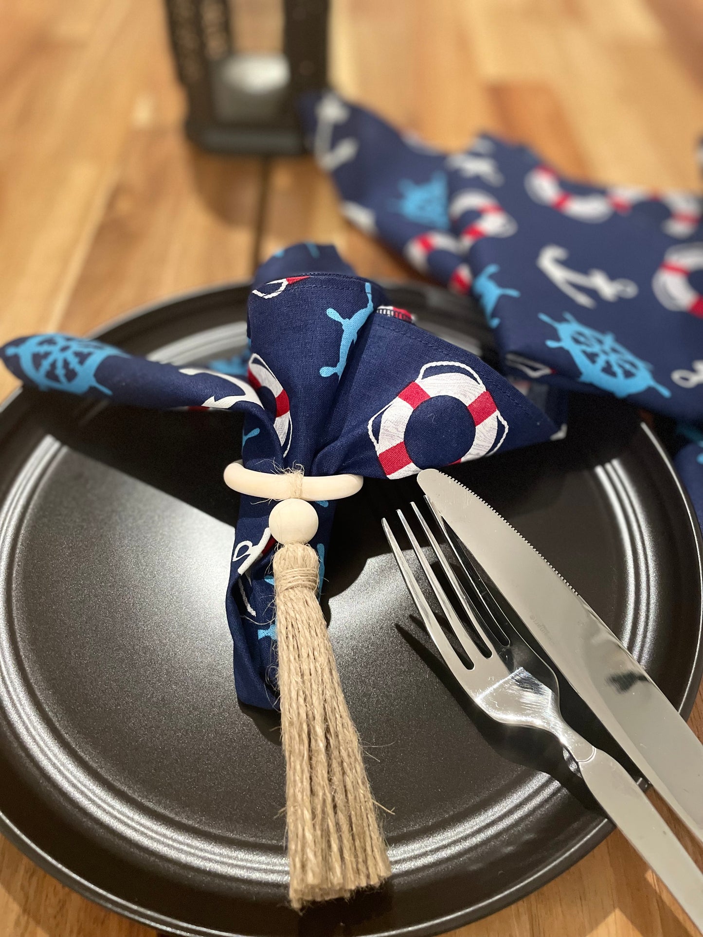 Beachy Anchors and Wheels Napkin Cloth (6pcs)