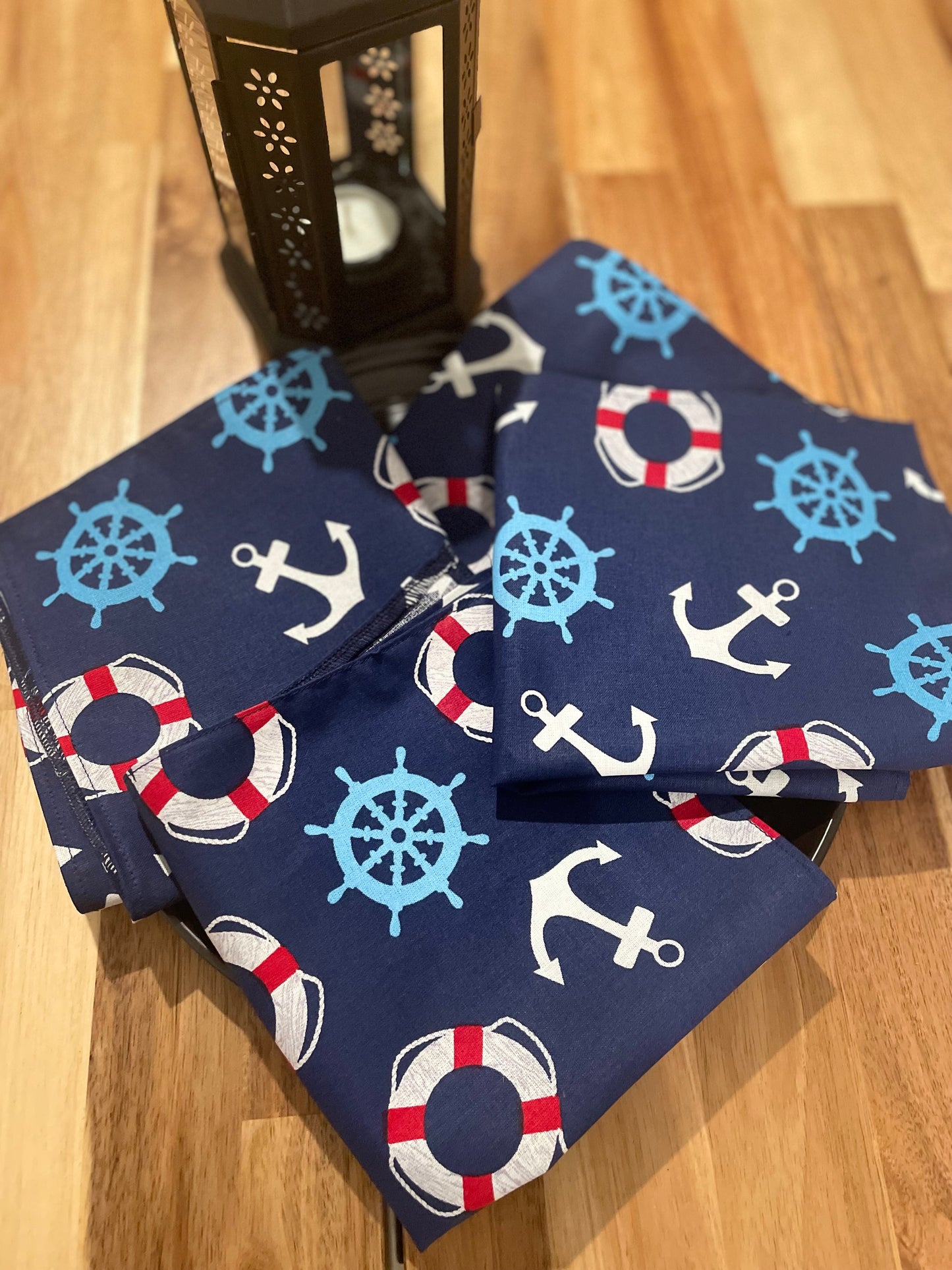 Beachy Anchors and Wheels Napkin Cloth (6pcs)