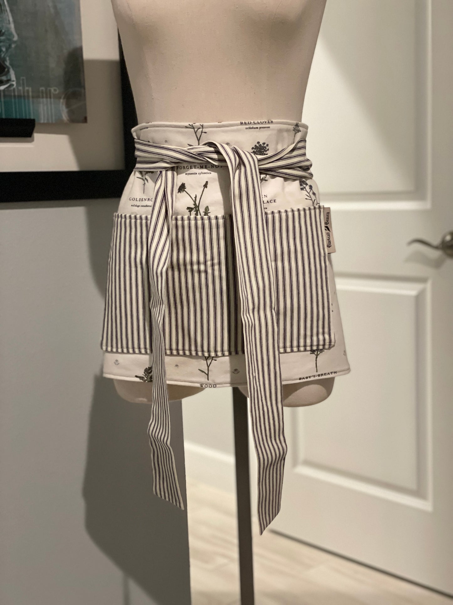 Botanical Stripe Half Apron