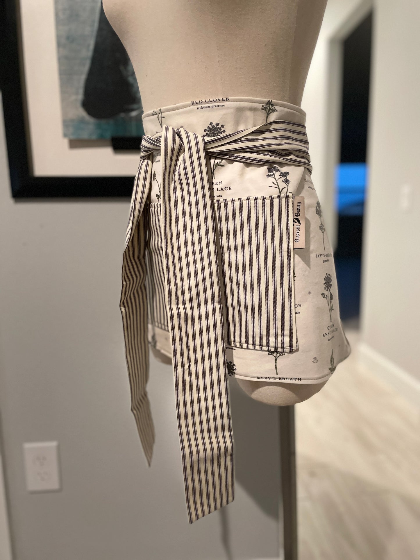 Botanical Stripe Half Apron