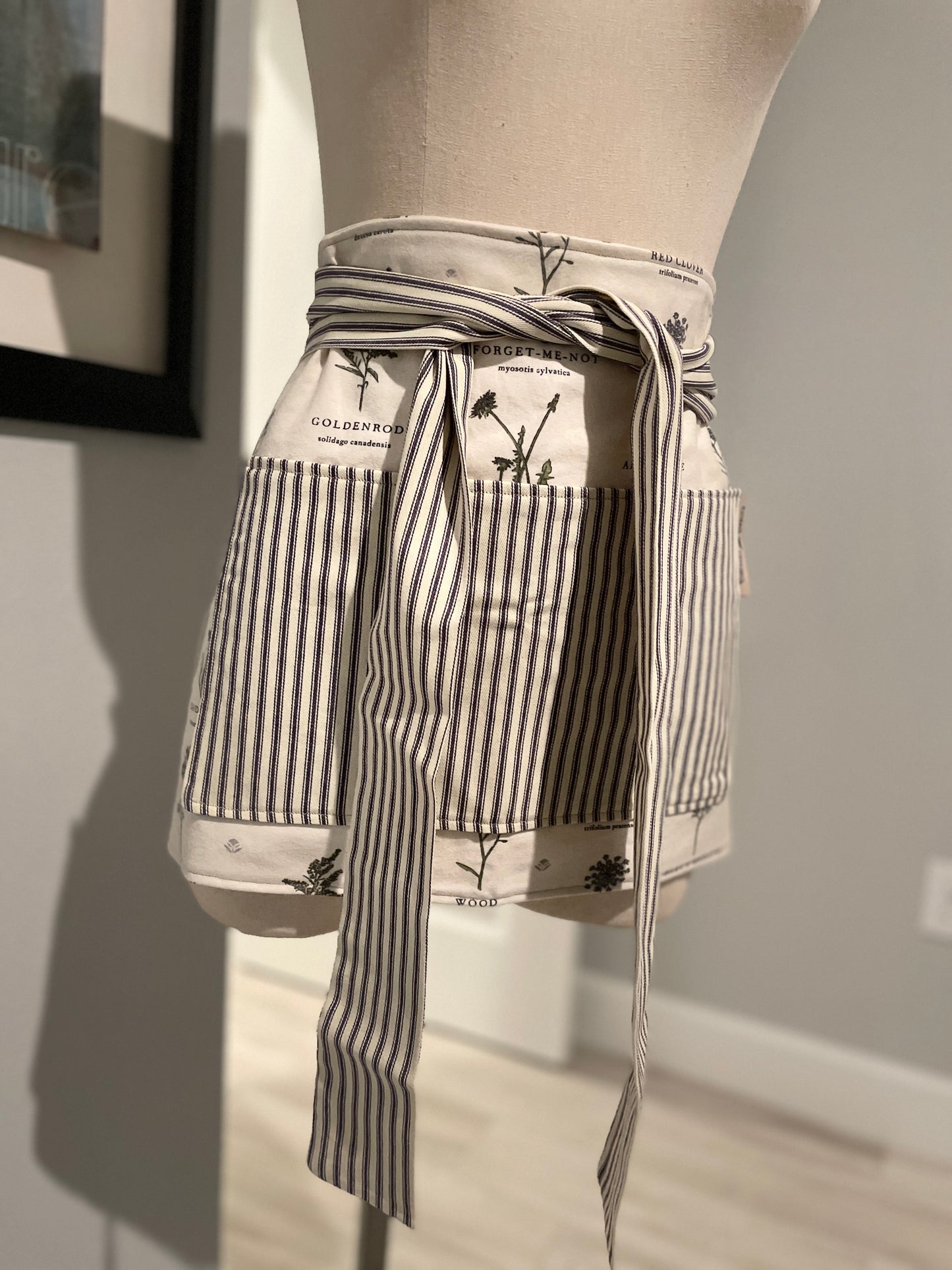 Botanical Stripe Half Apron