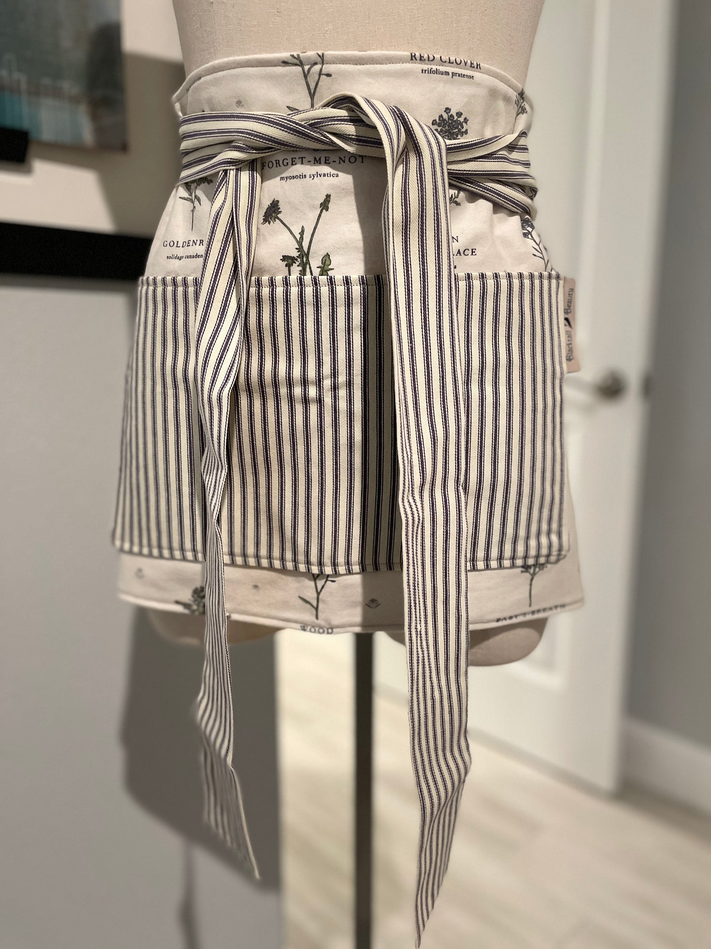 Botanical Stripe Half Apron