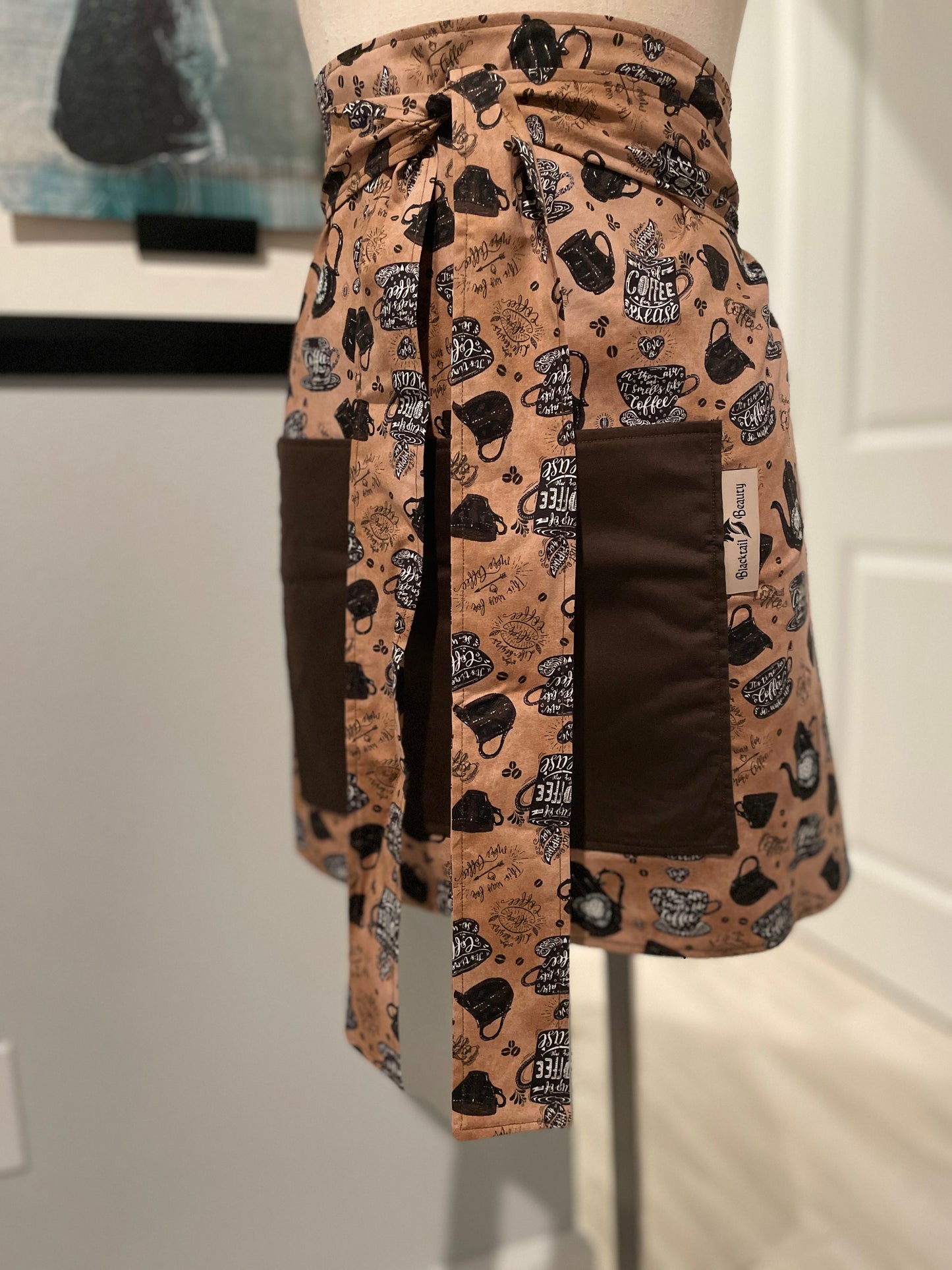 It's Time For Coffee Half Apron