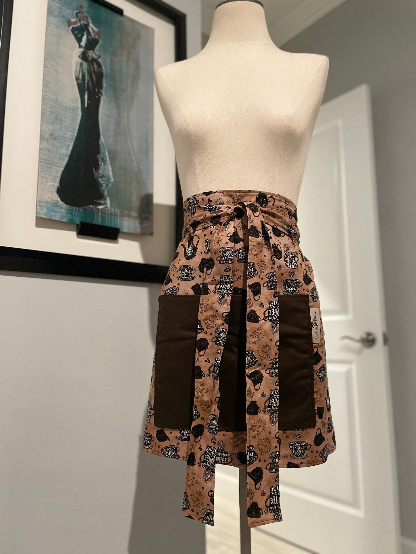 It's Time For Coffee Half Apron