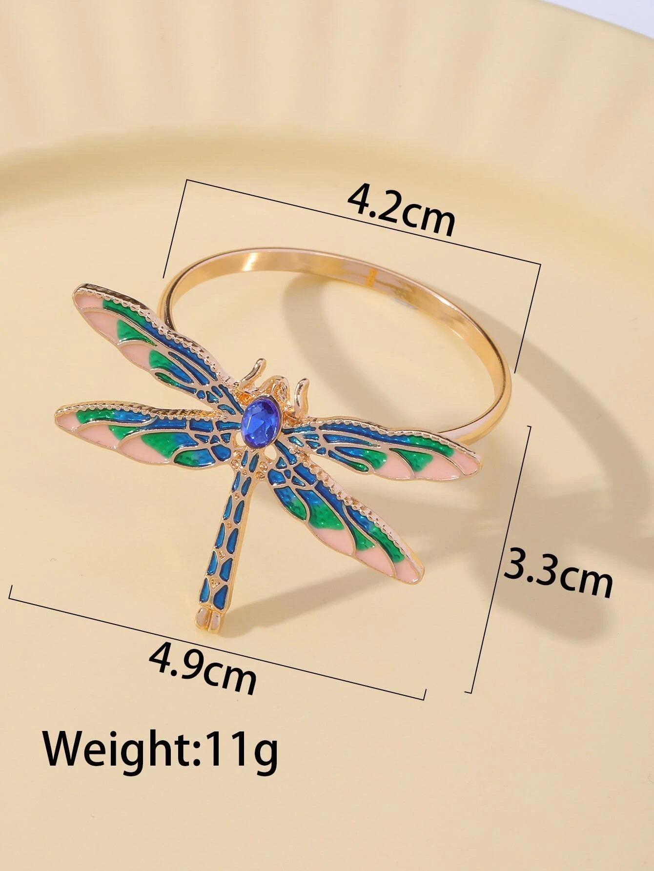 Rhinestone & Dragonfly Napkin Ring
