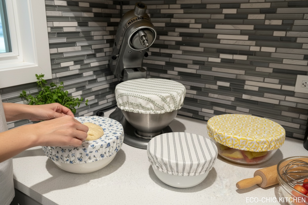 Green Striped Dobby Cotton Bowl Covers