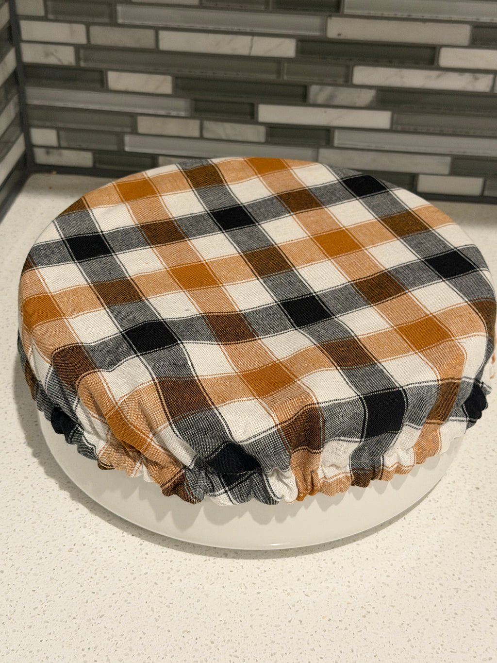 Tobacco Plaid Cotton Bowl Covers