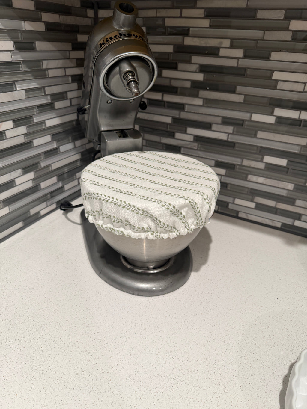Green Striped Dobby Cotton Bowl Covers