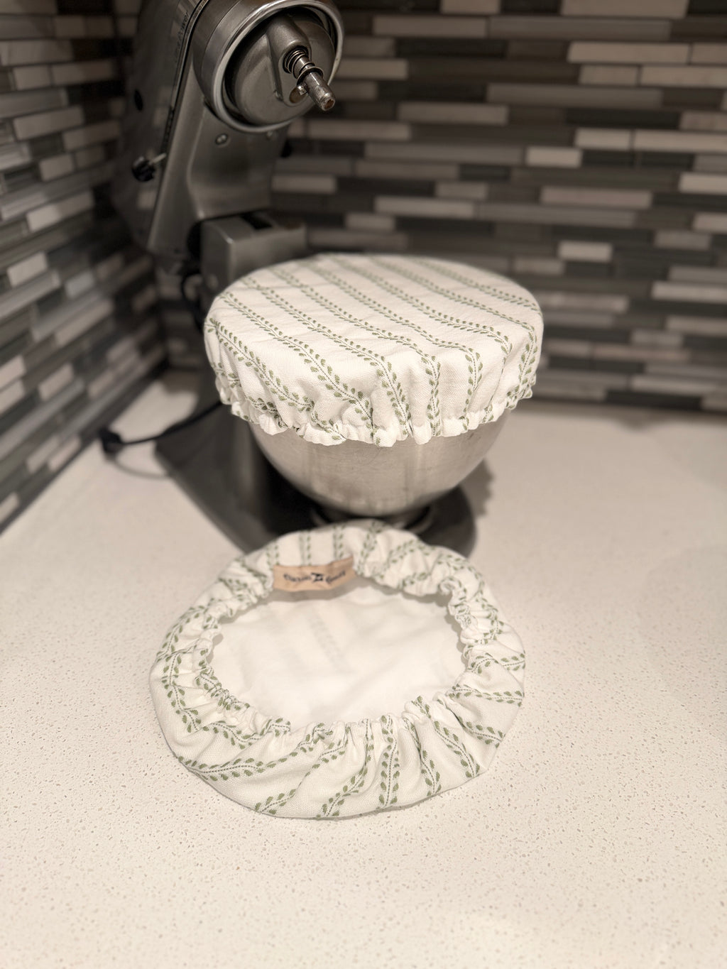 Green Striped Dobby Cotton Bowl Covers