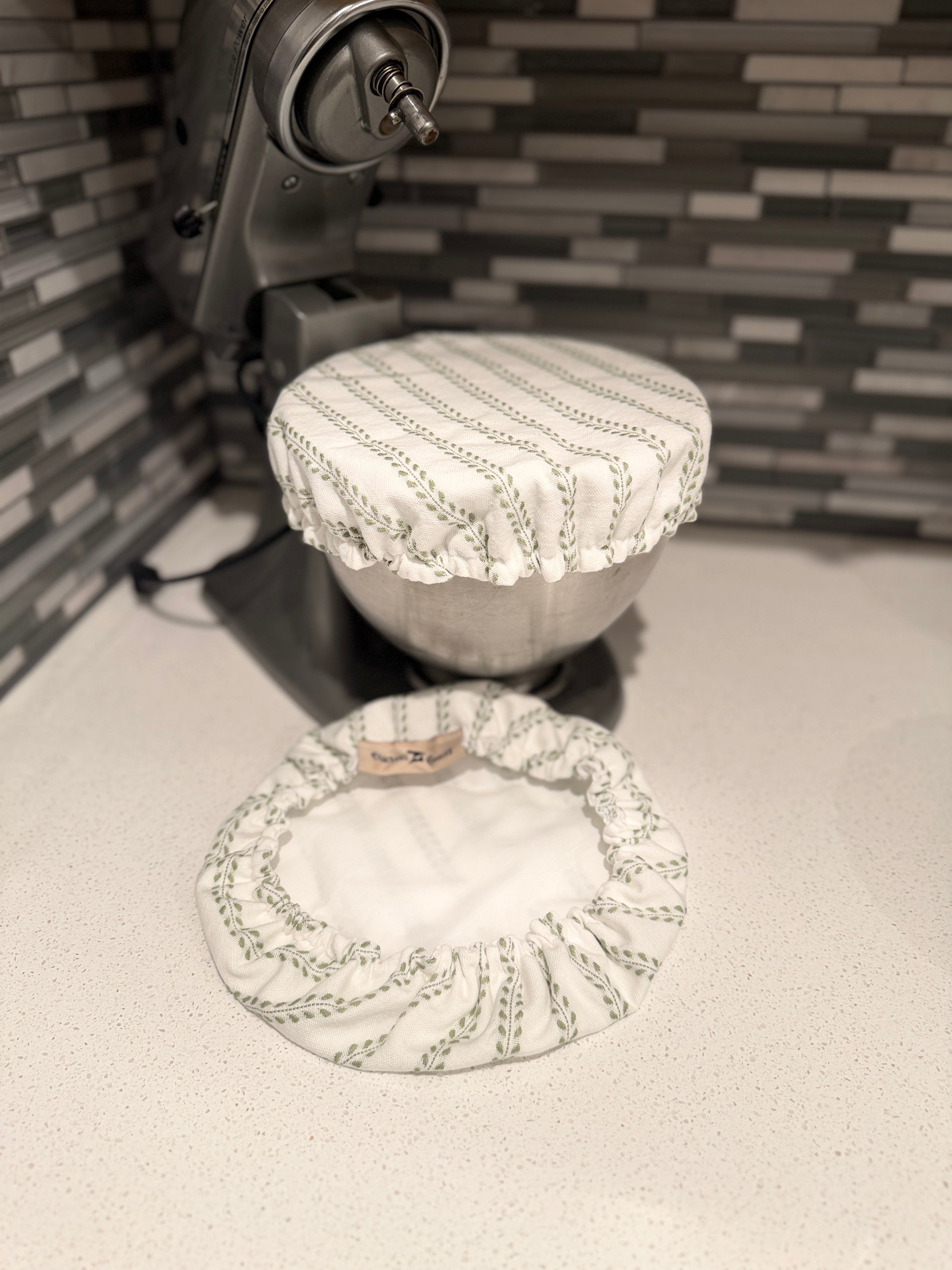 Green Striped Dobby Cotton Bowl Covers