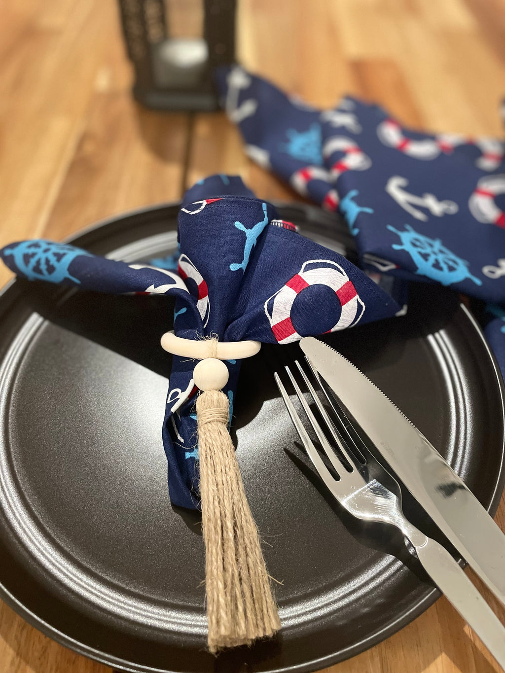 Beachy Anchors and Wheels Napkin Cloth (6pcs)