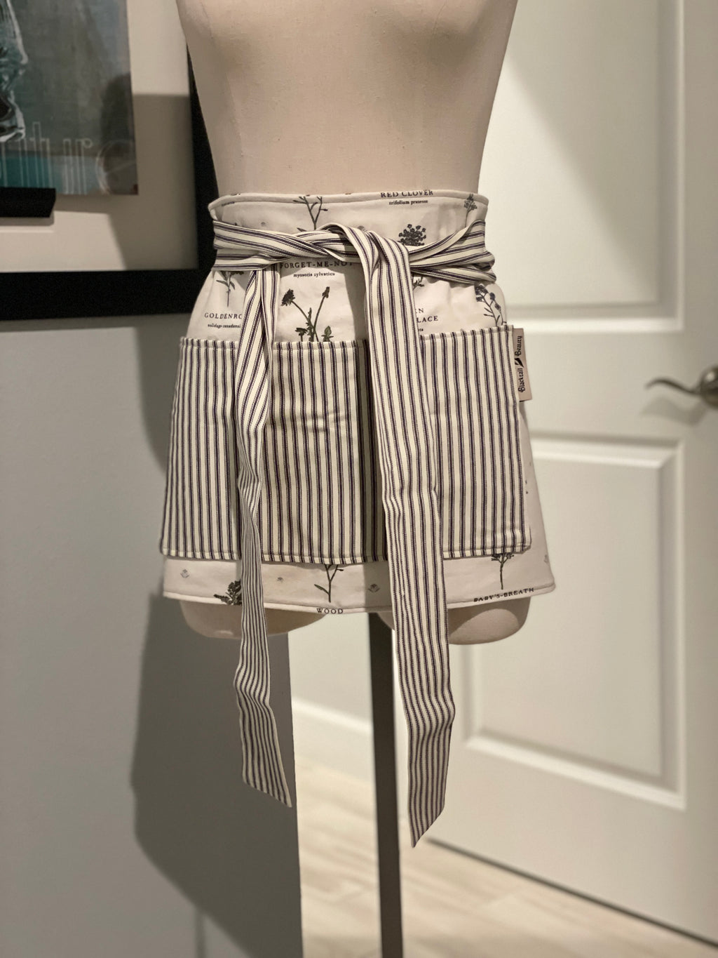 Botanical Stripe Half Apron