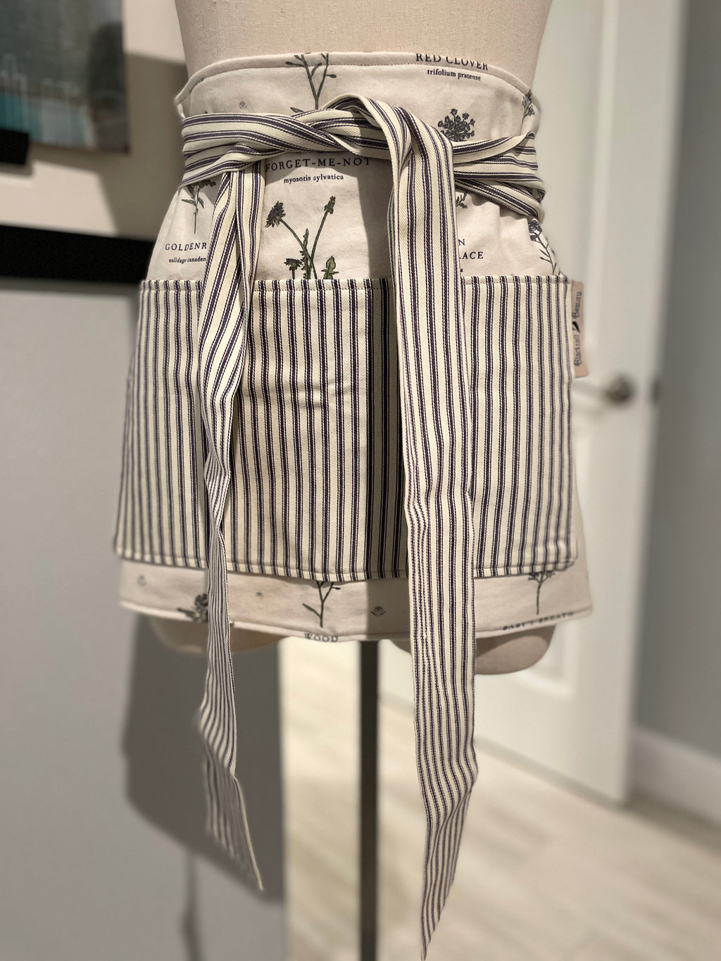 Botanical Stripe Half Apron
