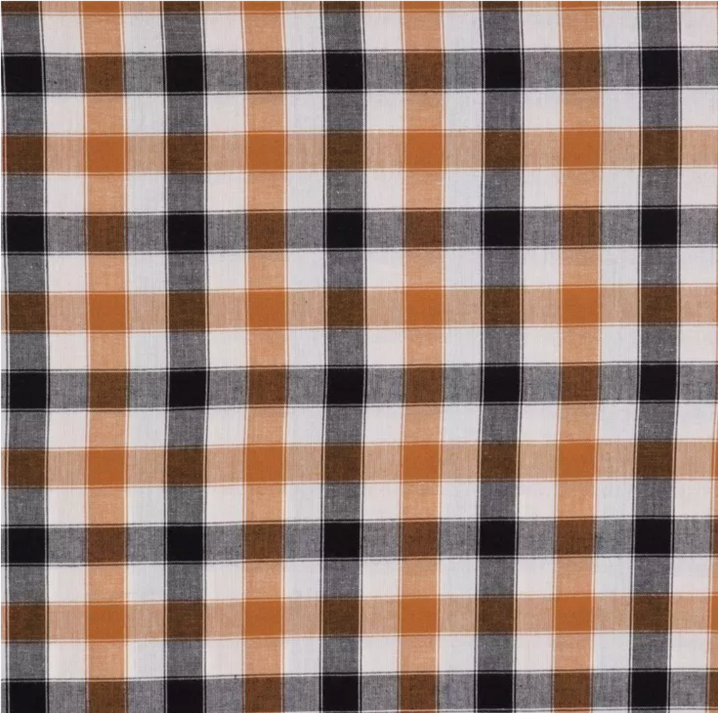 Tobacco Plaid Cotton Bowl Covers