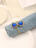 Blue Rhinestone Heart Napkin Ring