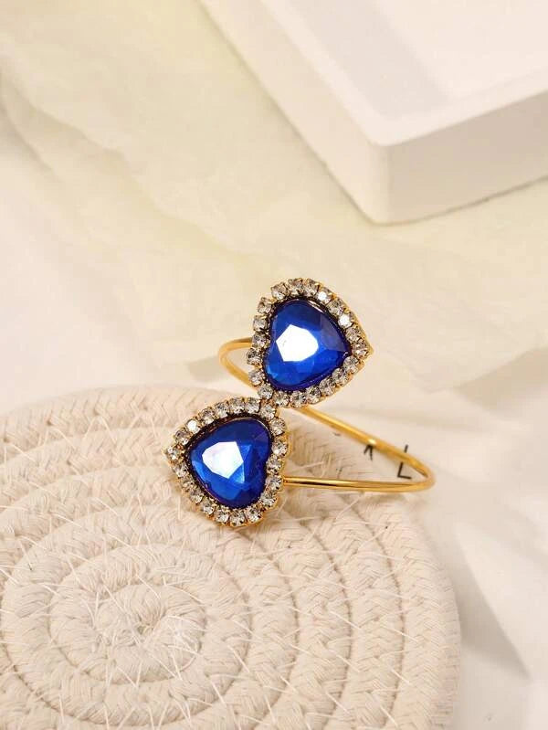 Blue Rhinestone Heart Napkin Ring