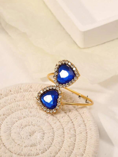 Blue Rhinestone Heart Napkin Ring