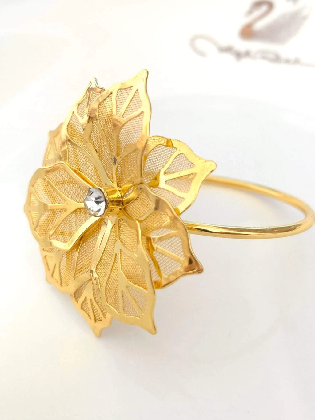 Flower Decor Napkin Holder Ring
