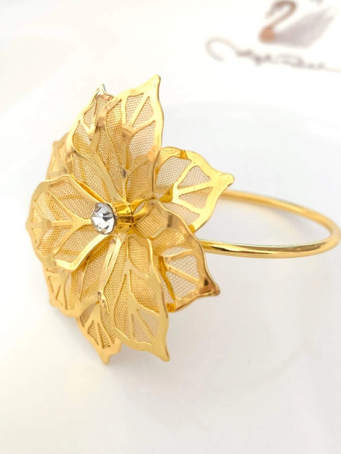 Flower Decor Napkin Holder Ring