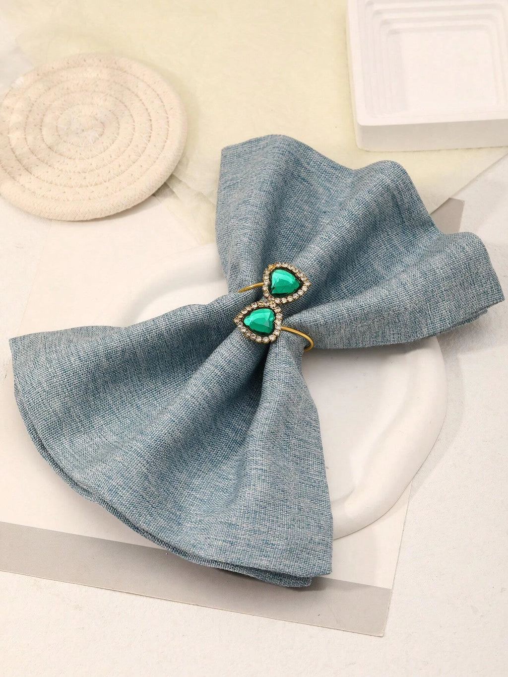 Rhinestone Heart Decor Napkin Ring