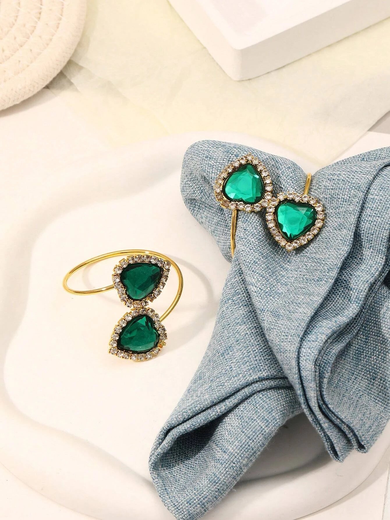 Rhinestone Heart Decor Napkin Ring