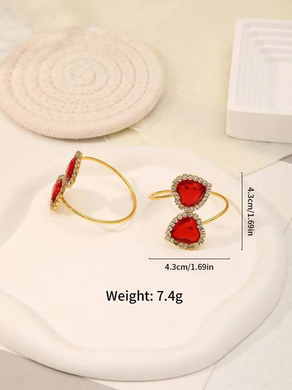 Red Rhinestone Heart Napkin Ring